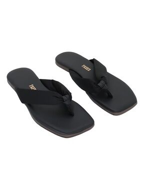 TKEES Black Knotted Puffy Strap Thong Sandals Size 7M